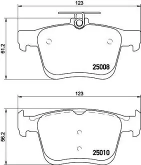 Колодки гальмівні дискові комплект; задн. HELLA 8DB355020271