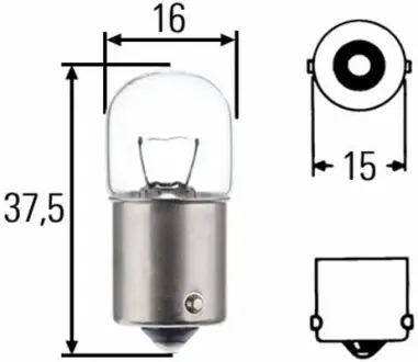 Автолампа Behr Standard R5W BA15s 5W прозрачная HELLA 8GA002071241
