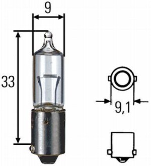 Лампа 12V H10W 10W BA9s HELLA 8GH002473191