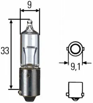 Лампа 12V H10W 10W BA9s HELLA 8GH002473191