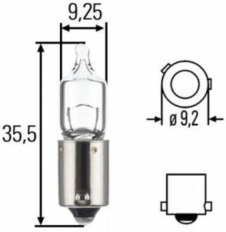 Лампа 12V H6W 6W BAX9s HELLA 8GH 007 643-121