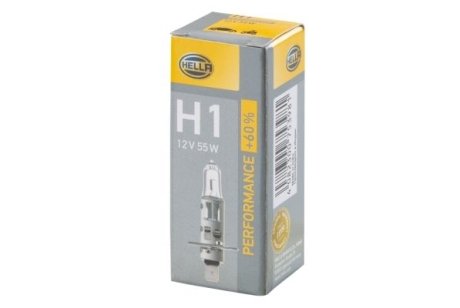 Лампа 12V H1 55W P14.5s PERFORMANCE +60% HELLA 8GH 223 498-211