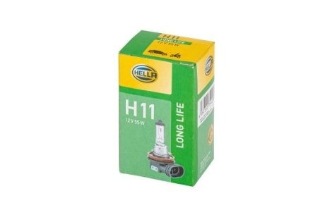 Лампа 12V H11 55W PGJ19-2 LONG LIFE HELLA 8GH 223 498-351