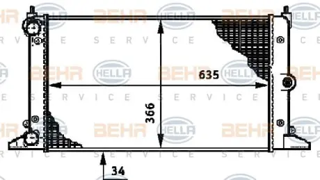 Радіатор системи охолодження HELLA 8MK376720511