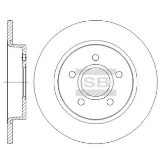Тормозной диск задний Hi-Q (SANGSIN) SD5303
