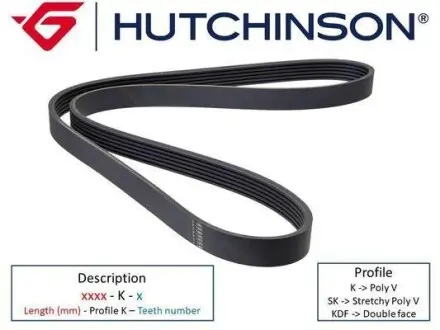Ремень клиновой HUTCHINSON 806SK3 (фото 1)