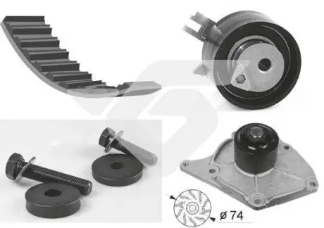 Помпа воды + комплект ремня ГРМ HUTCHINSON KH101WP63