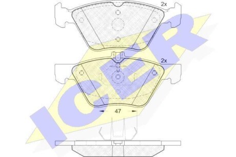 Комплект гальмівних колодок (дискових) ICER 181259