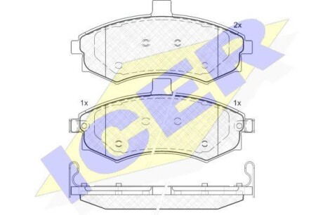 Комплект гальмівних колодок (дискових) ICER 181643 (фото 1)
