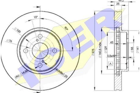 Диск гальмівний ICER 78BD2080-2