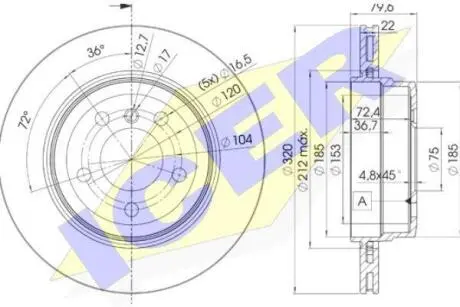 Диск гальмівний ICER 78BD2218-2