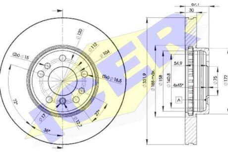 Диск гальмівний ICER 78BD6045-2