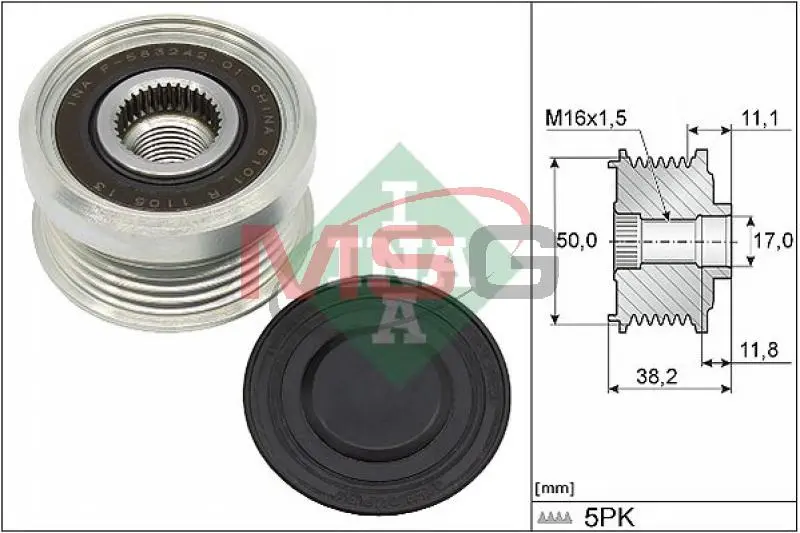 Шків генератора SsangYong Tivoli 15- INA 535 0337 10 (фото 1)
