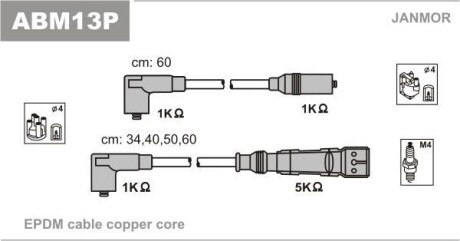 Дроти в/в (каучук Copper) VW Golf 3 1.8-2.0 91- Janmor ABM13P