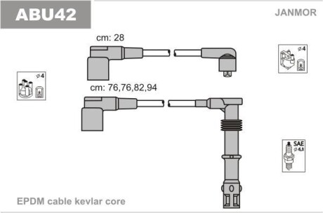 Дроти в/в Audi 100 92- /A6 (C4) 2.0 94-97 Janmor ABU42