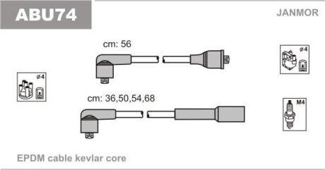 Дроти в/в (каучук) Skoda Octavia 1.6 96-04 Janmor ABU74