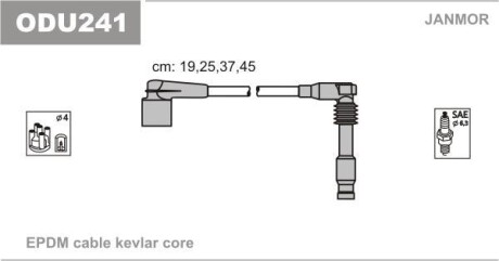 К-кт проводiв Chevrolett Lacetti/Opel Omega B (mot.C18XE/X18XE/X20XEV) Janmor ODU241