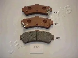 Колодки гальм NISSAN зад. ALMERA 95- JAPANPARTS PP196AF (фото 1)