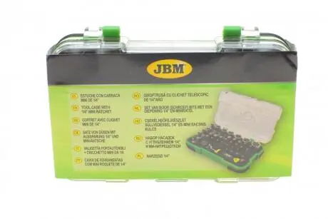 Набір інструментів комбінований 1/4" (головки, біти) 38 од. JBM 53156
