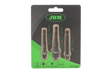Набор переходников 1/4"-3/8"-1/2" 3 ед. JBM 54586