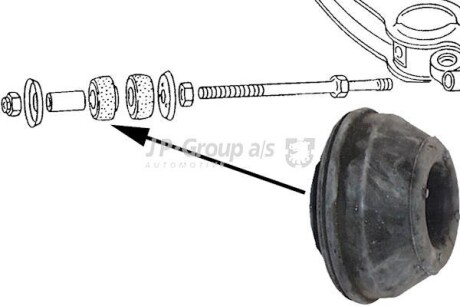 Сайлентблок реактивної тяги VW T2 1,6-2,1 79- JP GROUP 1140201200 (фото 1)