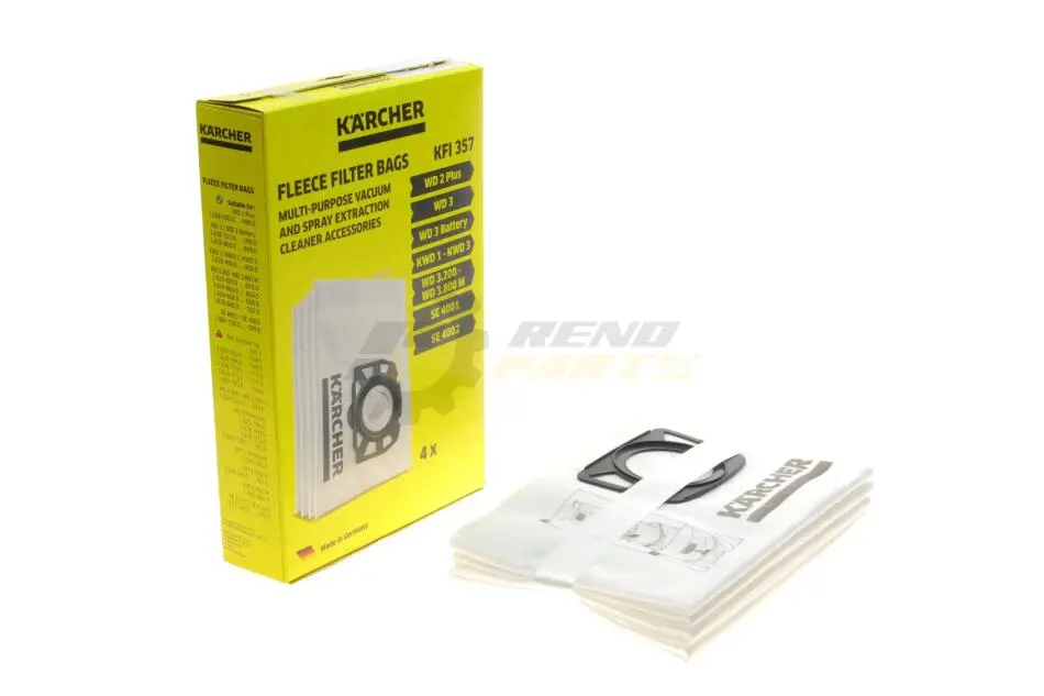 Фільтр-мішки флісові (WD 2 Plus/WD 3/WD 3 Battery/KWD 1-3) (4шт) KAERCHER 2.863-314.0 (фото 1)