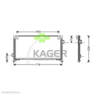 Радіатор кондиціонера Subaru Legacy 2.0 98- KAGER 94-6078
