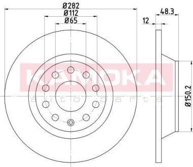 Гальмiвнi диски Audi A3/Skoda Octavia III/VW Golf/Passat 04-14 KAMOKA 1031005