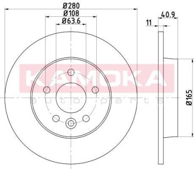 Гальмiвнi диски Ford C-max/Focus II/Volvo C30/C70/S40/V50 04-12/V40 12- KAMOKA 1031006