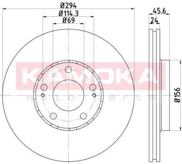 Гальмiвнi диски Mitsubishi Outlander/Citroen C-Crosser 03- KAMOKA 1031014