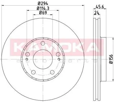 Тормозной диск Mitsubishi Outlander/Citroen C-Crosser 03- KAMOKA 1031014