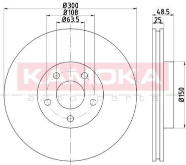 Гальмiвнi диски Ford C-Max/Focus II-III/Kuga I-II/Connect/Volvo C30/C70 03- KAMOKA 1031016