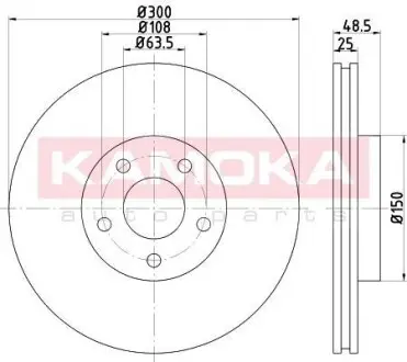 Тормозной диск Ford C-Max/Focus II-III/Kuga I-II/Connect/Volvo C30/C70 03- KAMOKA 1031016