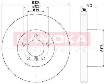 Тормозной диск BMW 5 (E60) 04-/5 TOURING (E61) 04- KAMOKA 1031026
