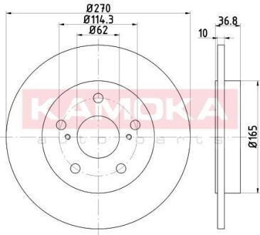 Гальмiвнi диски TOYOTA AURIS 07- (D4D) KAMOKA 1031031