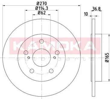 Тормозной диск TOYOTA AURIS 07- (D4D) KAMOKA 1031031