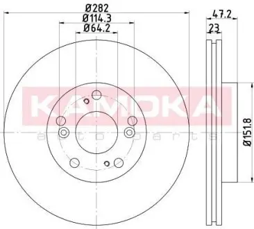 Тормозной диск HONDA CIVIC VIII 06-/FR-V 05- KAMOKA 1031038