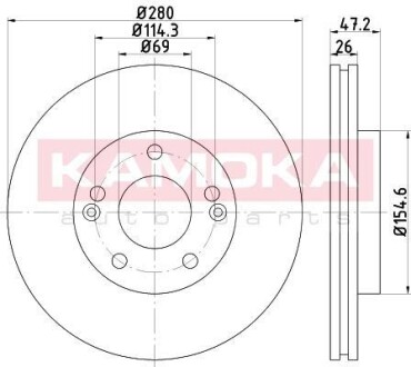 Гальмiвнi диски Hyundai Tucson 2.0 CRDi 04-/Kia Cee\'d 06- KAMOKA 1031040 (фото 1)