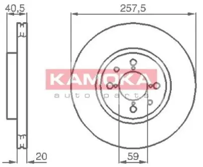 Гальмiвний диск Fiat Doblo 01-/Punto 93-12/Bravo 95-01 KAMOKA 1031042