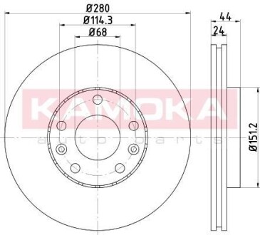 Гальмiвнi диски фарбованi переднi 280mm Renault Megane/Laguna/Scenic 08- KAMOKA 1031043