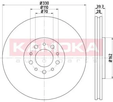 Тормозной диск ALFA ROMEO 159 05-11/GIULIETTA 10- KAMOKA 1031057