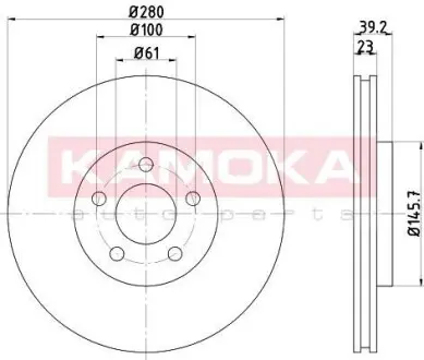 Тормозной диск Chrysler Neon 99- KAMOKA 103105 (фото 1)