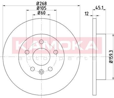 Гальмiвнi диски OPEL ASTRA J 09- KAMOKA 1031062