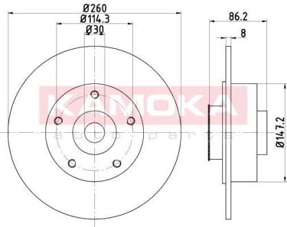 Гальмiвнi диски з пiдшипником фарбованi RENAULT MEGANEIII 08-/SCENIC/GRAND SCENIC III 09- KAMOKA 1031064