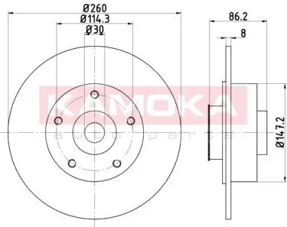 Тормозной диск с подшипником крашеные RENAULT MEGANEIII 08-/SCENIC/GRAND SCENIC III 09- KAMOKA 1031064