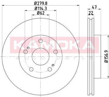 Гальмiвнi диски FIAT SEDICI 06-/SUZUKI SX4 06- KAMOKA 1031074