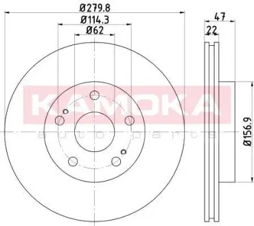 Гальмiвний диск FIAT SEDICI 06-/SUZUKI SX4 06- KAMOKA 1031074
