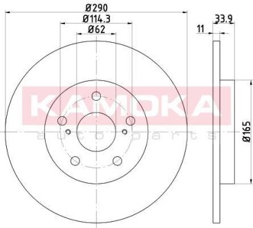 Гальмiвнi диски Toyota Avensis 1.6-2.2 08-18 KAMOKA 103107