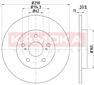 Гальмiвний диск Toyota Avensis 1.6-2.2 08-18 KAMOKA 103107