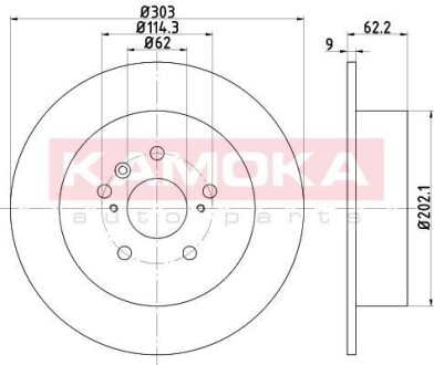 Гальмiвнi диски TOYOTA RAV 4 00-05 KAMOKA 1031090